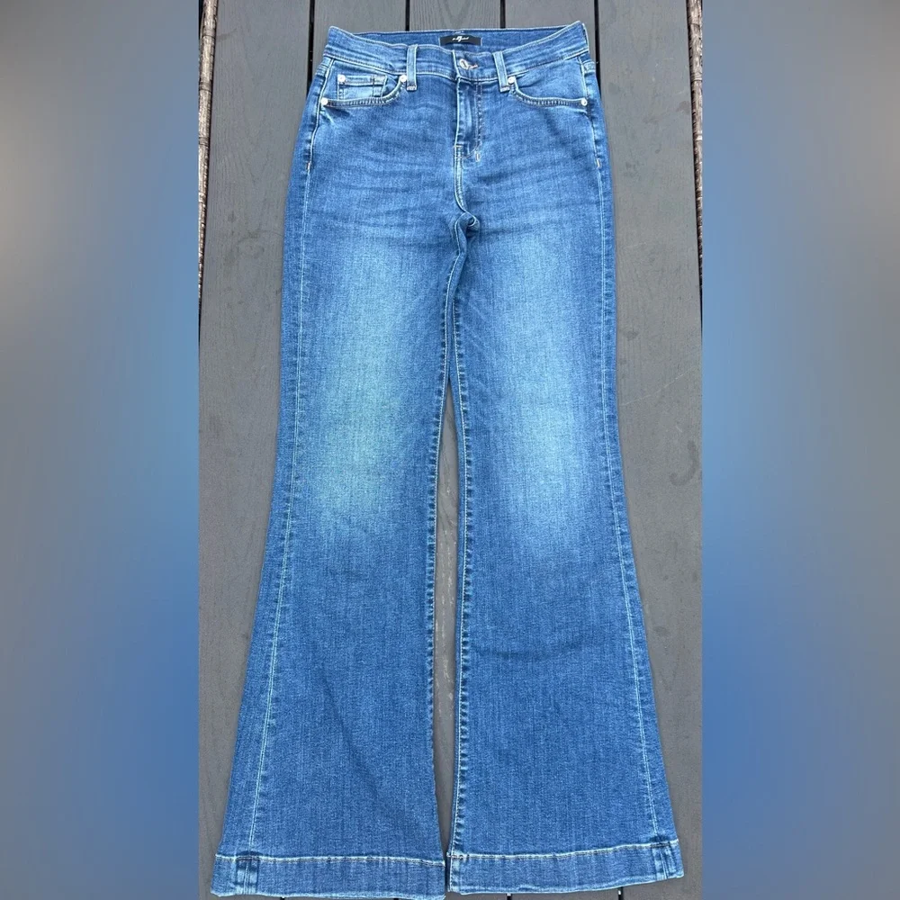 7 For All Mankind Dojo Tailorless Flare Jeans - Picture 2 of 4